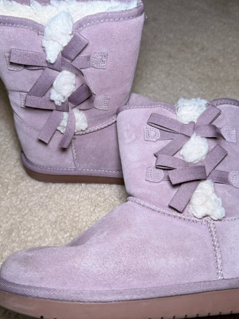 Koolaburra by UGG Girls Lavender Bow Boots Size 3